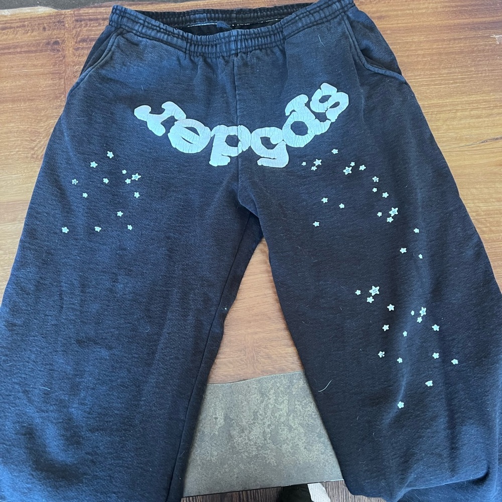 Mens Black sp5*r Sweatpants